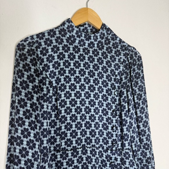 Kate Spade New York Collection Spade Flower Silk Dress Blue Print Size 8 - Picture 3 of 7